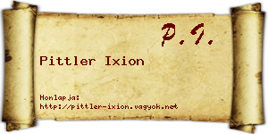 Pittler Ixion névjegykártya